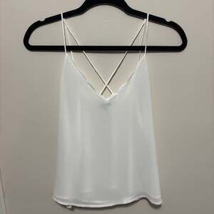 Naked Zebra White Scalloped V-Neck Strappy Camisole